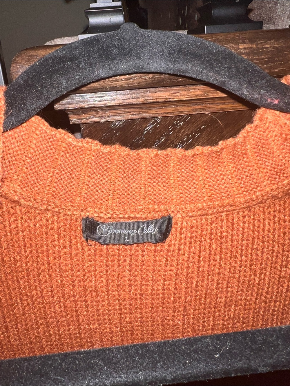 Open-Front Rust Knit Cardigan Sweater - Picture 4 of 4